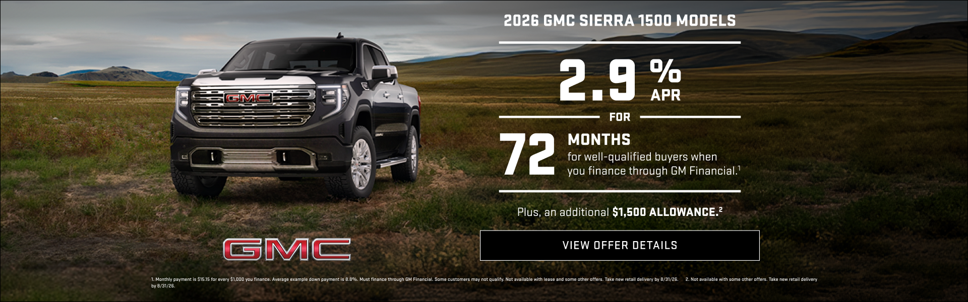 2026 GMC SIERRA 1500 MODELS