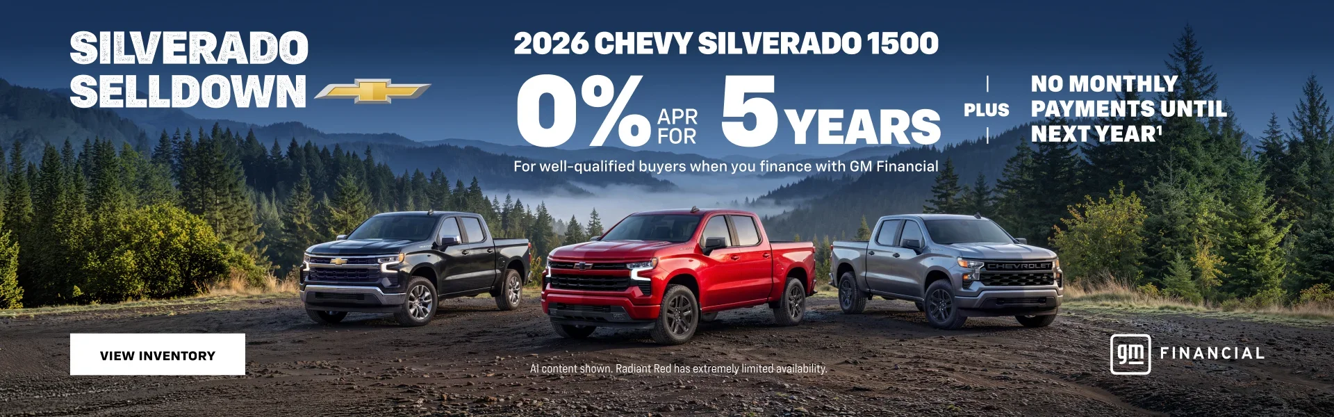 Silverado Selldown 0% for 5 years 