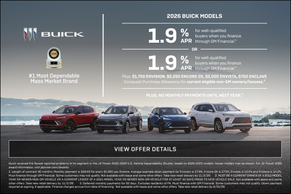 1.9% APR 2026 Buick Models 