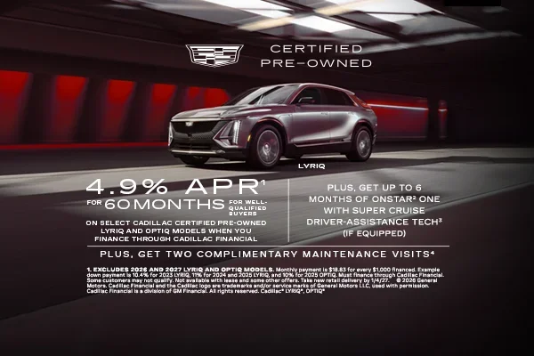 Certified Pre-Owned 4.9% APR for 60 months 