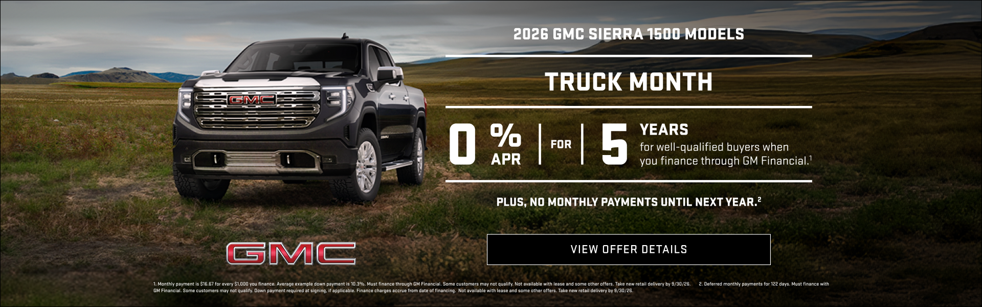 TRUCK MONTH 0% APR FOR 5 YEARS 