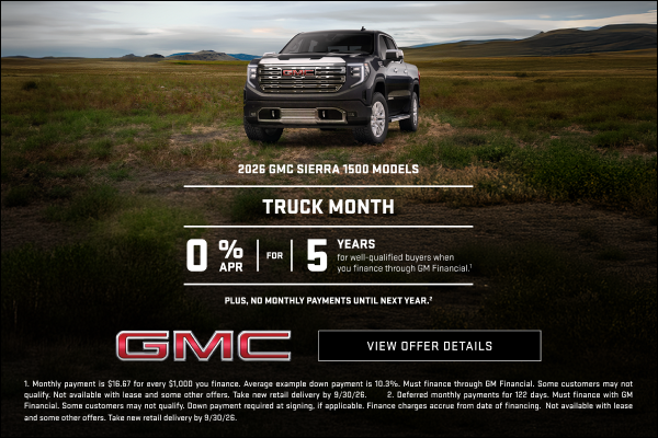 TRUCK MONTH 0% APR FOR 5 YEARS 