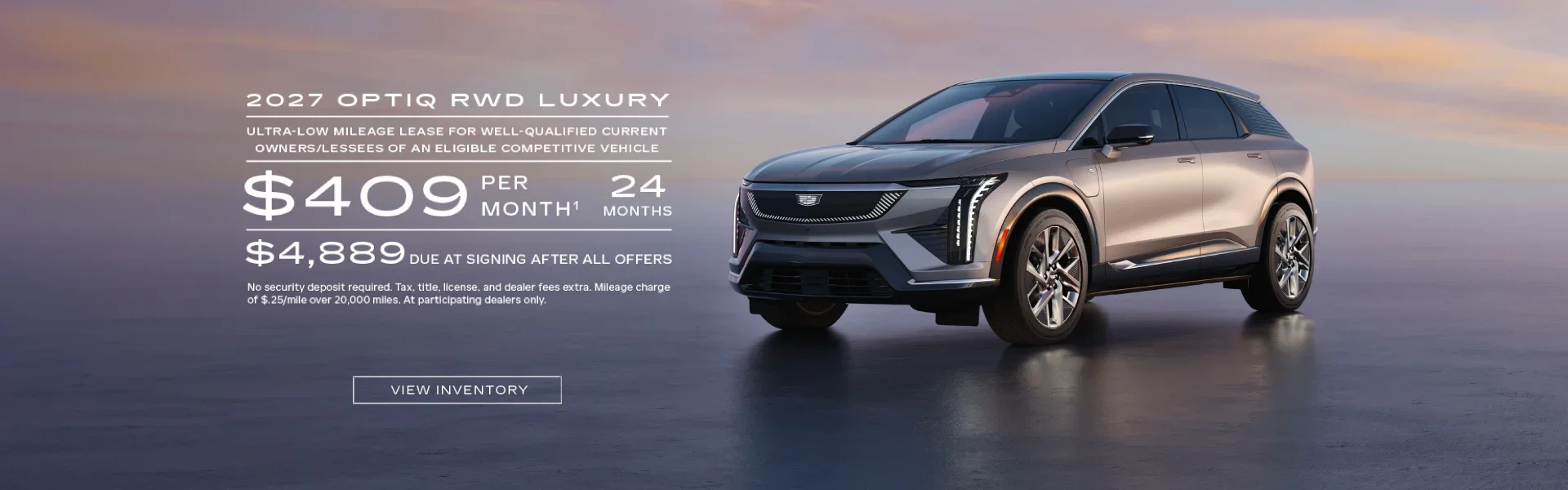 2027 OPTIQ RWD LUXURY. Ultra-low milege lease for well-quali