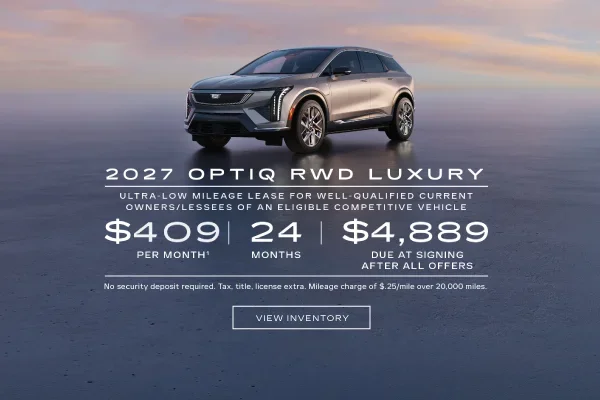 2027 OPTIQ RWD LUXURY. Ultra-low milege lease for well-quali